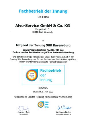 Urkunde Innung SHK Ravensburg
